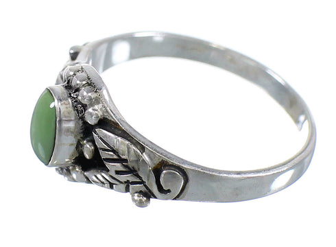 Southwestern Authentic Sterling Silver And Turquoise Ring Size 7-1/4 RX59676